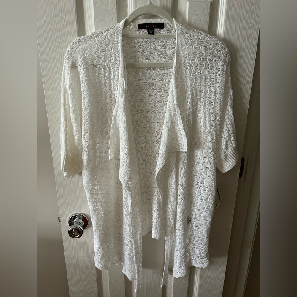 Fever White Open-Front Cardigan